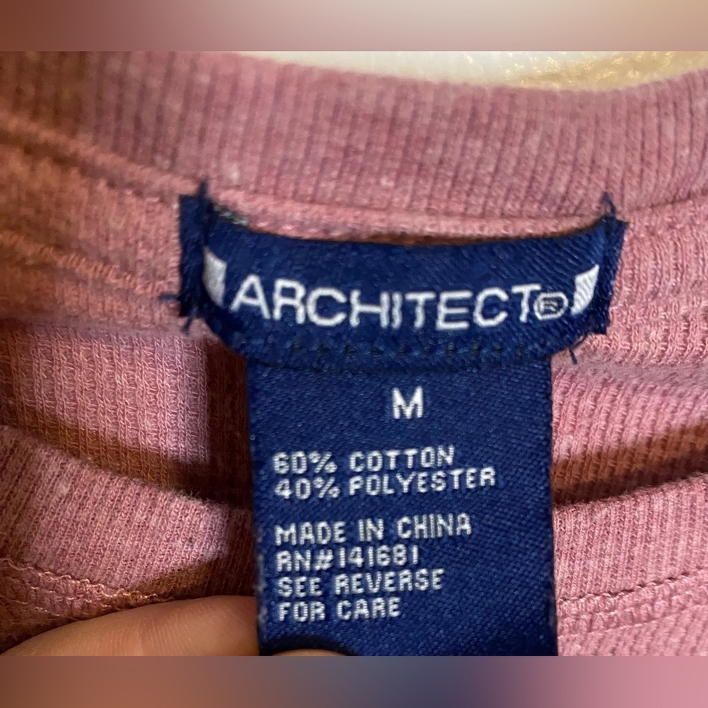 Women’s Architect Pink Round Hem Thermal Long Sleeve T Size Medium - Picture 4 of 6